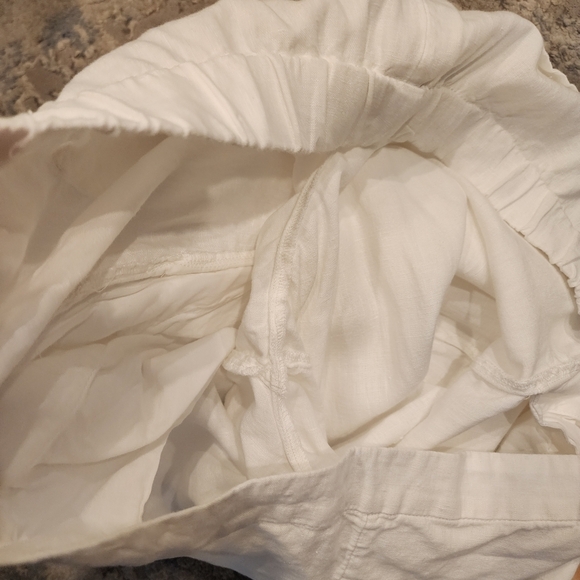 Chico's 20 Tall Linen White Straightleg Pull On Pant Pockets Chico's Size 4 Tall - Picture 16 of 16